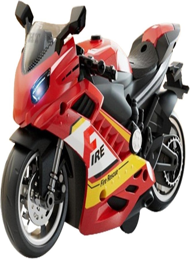 KENIRY لعبة دراجة نارية للشرطة من كينيري - ألعاب دراجات نارية تعمل بالسحب للخلف، هدية صغيرة مع موسيقى وإضاءة، لعبة دراجات نارية لاتيه للأطفال الأولاد من سن 3 إلى 8 سنوات [متعددة الألوان] (دراجة رياضية - أحمر) - Image 1